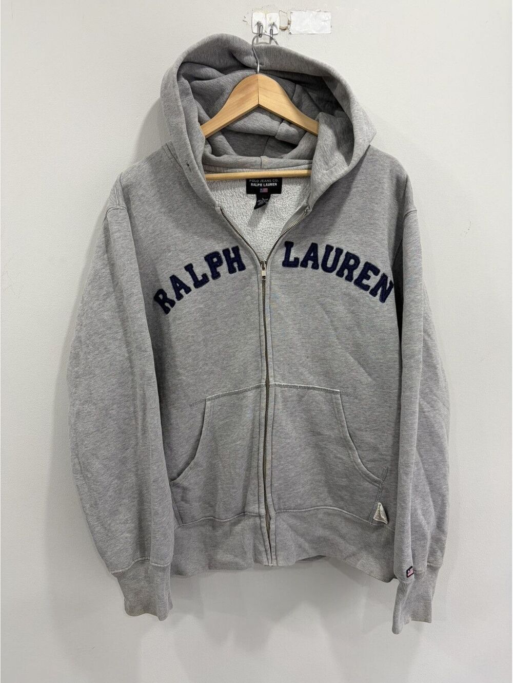 Vintage Ralph Lauren Polo Zip Up Hoodie sweater spellout